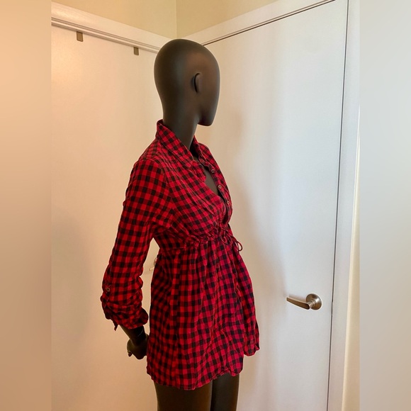 Plaid Cottage-core Shirt with slim-waist fit - Picture 4 of 5